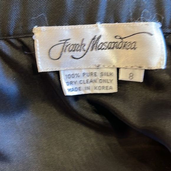 Frank Masandrea sz8 black 100% silk lined skirt vintage back zip with slide - Picture 4 of 5